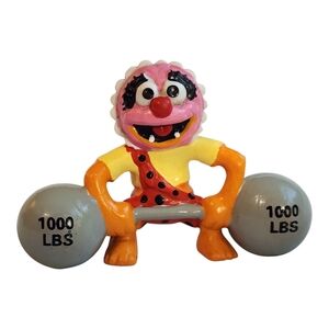 Vintage 1988 Applause Muppet Babies Anima Weightlifter PVC Figure 2" RARE